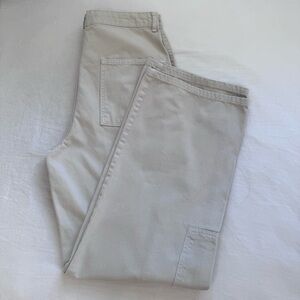 PrettyLittleThing Women’s RENEW Oatmeal Cargo Pocket Baggy Wide Leg Jean |Size 6